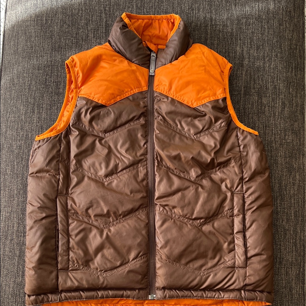 Orange and Brown Puffer Vest